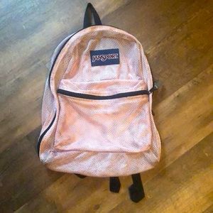 Pink mesh Jansport backpack